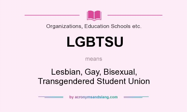 What does LGBTSU mean? It stands for Lesbian, Gay, Bisexual, Transgendered Student Union