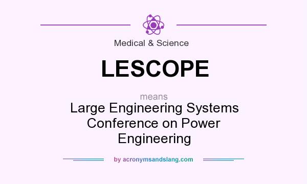What does LESCOPE mean? It stands for Large Engineering Systems Conference on Power Engineering