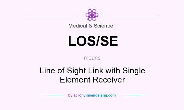 What does LOS/SE mean? It stands for Line of Sight Link with Single Element Receiver
