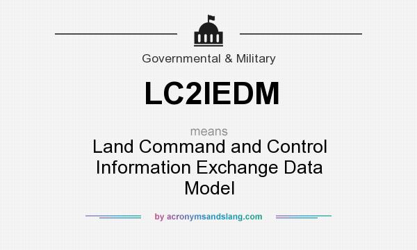 What does LC2IEDM mean? It stands for Land Command and Control Information Exchange Data Model