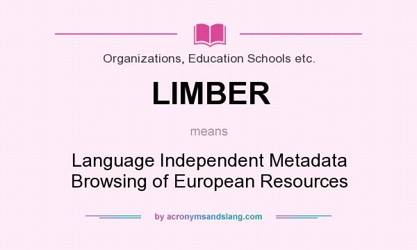 What does LIMBER mean? It stands for Language Independent Metadata Browsing of European Resources