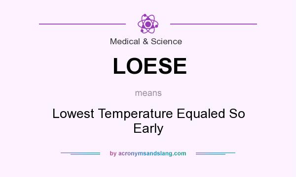 What does LOESE mean? It stands for Lowest Temperature Equaled So Early