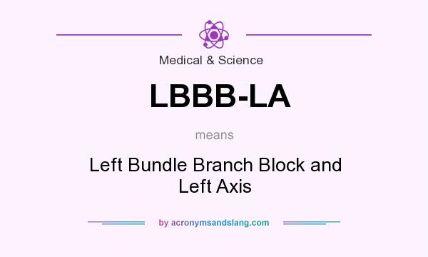 What does LBBB-LA mean? It stands for Left Bundle Branch Block and Left Axis
