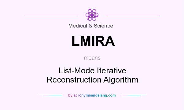 What does LMIRA mean? It stands for List-Mode Iterative Reconstruction Algorithm