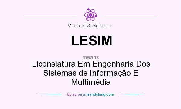 What does LESIM mean? It stands for Licensiatura Em Engenharia Dos Sistemas de Informação E Multimédia