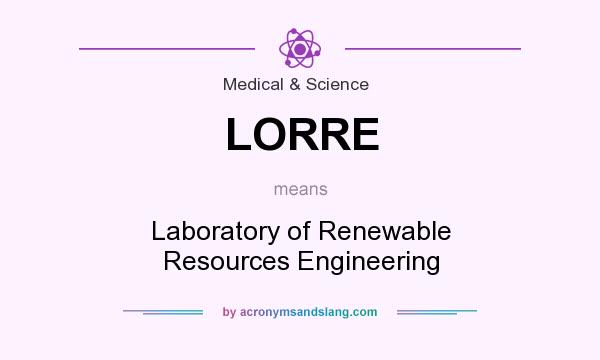 What does LORRE mean? It stands for Laboratory of Renewable Resources Engineering