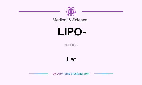 What does LIPO- mean? It stands for Fat
