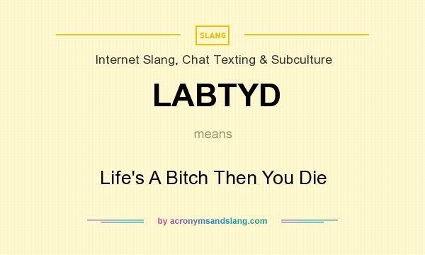 What does LABTYD mean? It stands for Life`s A Bitch Then You Die