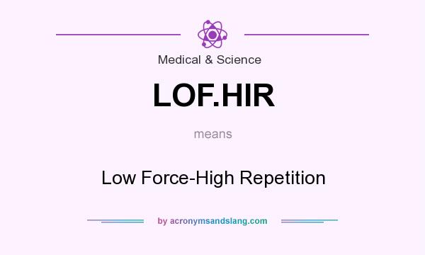 What does LOF.HIR mean? It stands for Low Force-High Repetition