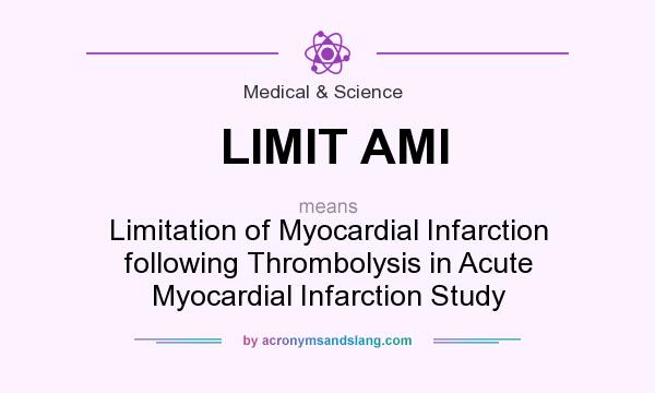 What does LIMIT AMI mean? It stands for Limitation of Myocardial Infarction following Thrombolysis in Acute Myocardial Infarction Study