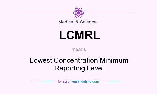 What does LCMRL mean? It stands for Lowest Concentration Minimum Reporting Level
