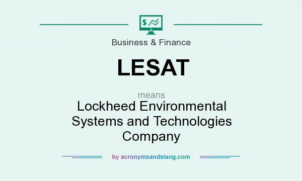 What does LESAT mean? It stands for Lockheed Environmental Systems and Technologies Company