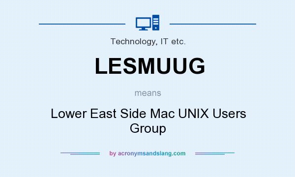 What does LESMUUG mean? It stands for Lower East Side Mac UNIX Users Group