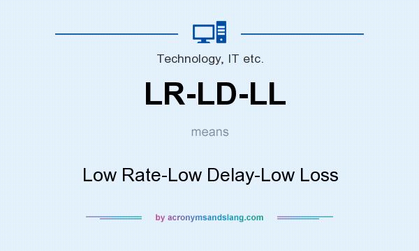What does LR-LD-LL mean? It stands for Low Rate-Low Delay-Low Loss