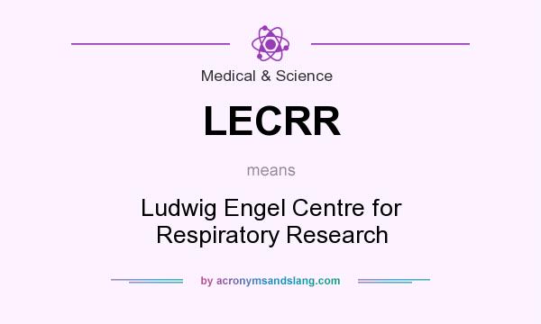 What does LECRR mean? It stands for Ludwig Engel Centre for Respiratory Research