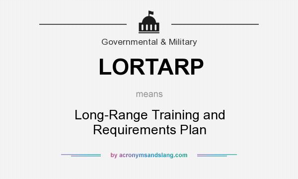 What does LORTARP mean? It stands for Long-Range Training and Requirements Plan