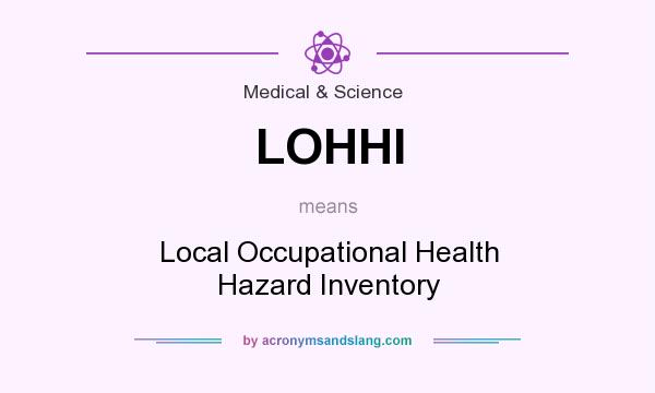 What does LOHHI mean? It stands for Local Occupational Health Hazard Inventory