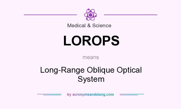 What does LOROPS mean? It stands for Long-Range Oblique Optical System