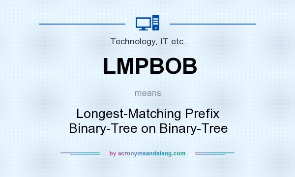 What does LMPBOB mean? It stands for Longest-Matching Prefix Binary-Tree on Binary-Tree