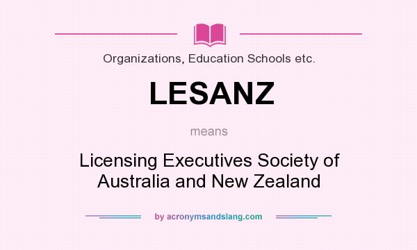 What does LESANZ mean? It stands for Licensing Executives Society of Australia and New Zealand