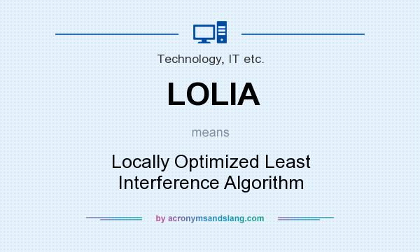 What does LOLIA mean? It stands for Locally Optimized Least Interference Algorithm