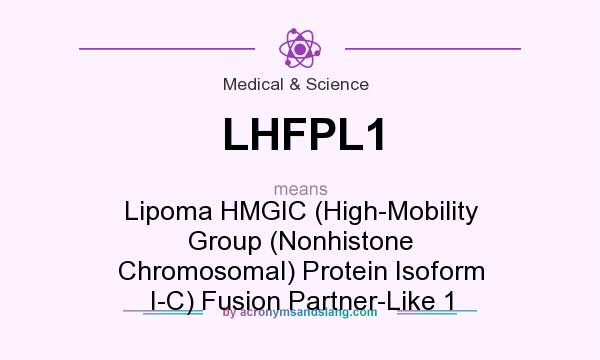 What does LHFPL1 mean? It stands for Lipoma HMGIC (High-Mobility Group (Nonhistone Chromosomal) Protein Isoform I-C) Fusion Partner-Like 1