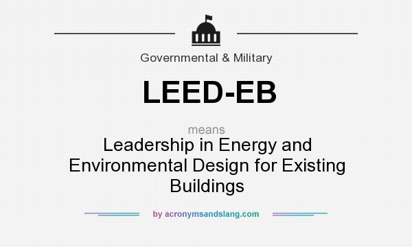 What does LEED-EB mean? It stands for Leadership in Energy and Environmental Design for Existing Buildings