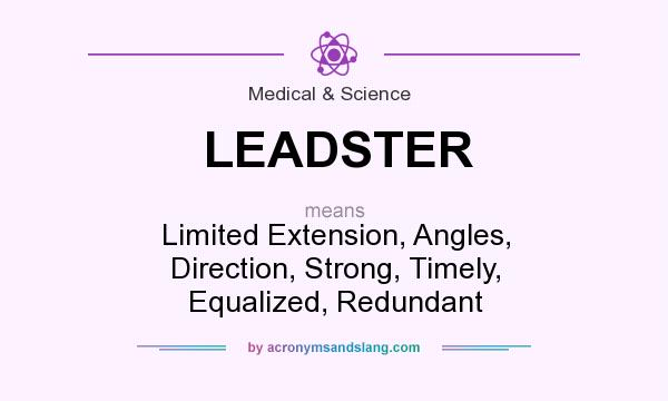 What does LEADSTER mean? It stands for Limited Extension, Angles, Direction, Strong, Timely, Equalized, Redundant