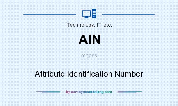 What does AIN mean? It stands for Attribute Identification Number