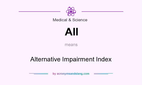 What does AII mean? It stands for Alternative Impairment Index