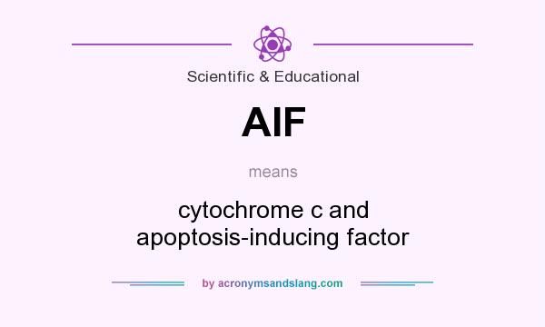 What does AIF mean? It stands for cytochrome c and apoptosis-inducing factor