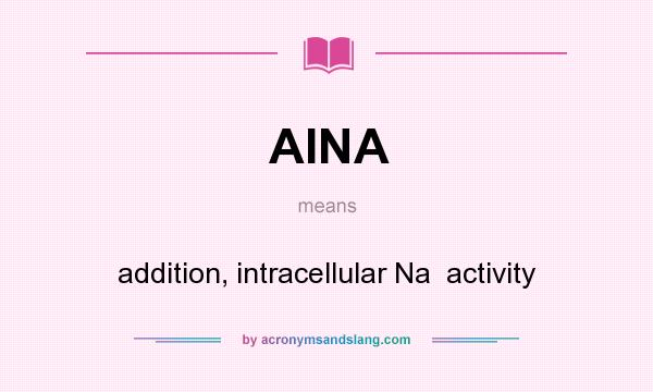 What does AINA mean? It stands for addition, intracellular Na  activity