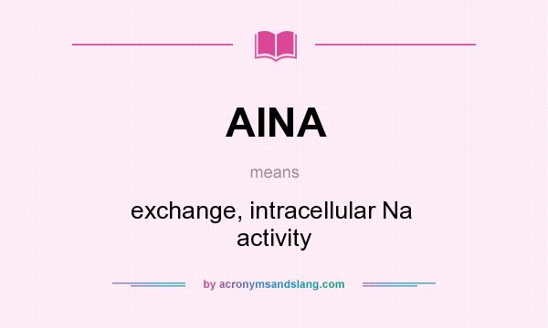 What does AINA mean? It stands for exchange, intracellular Na  activity