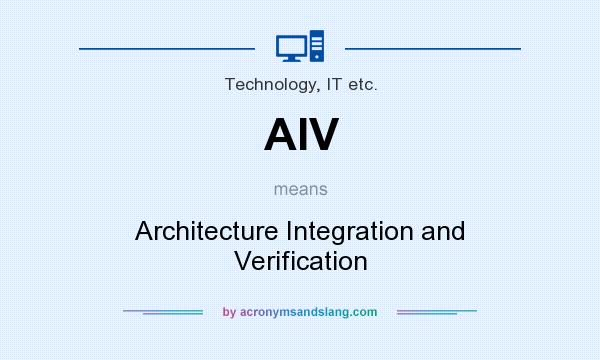 What does AIV mean? It stands for Architecture Integration and Verification