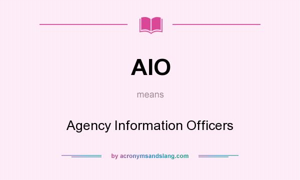 What does AIO mean? It stands for Agency Information Officers