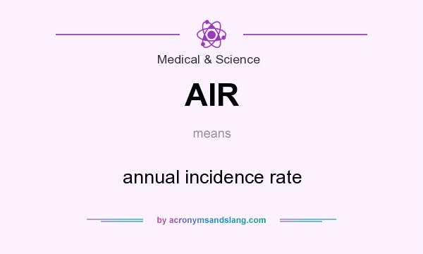 What does AIR mean? It stands for annual incidence rate