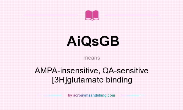 What does AiQsGB mean? It stands for AMPA-insensitive, QA-sensitive [3H]glutamate binding