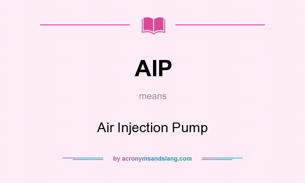 What does AIP mean? It stands for Air Injection Pump