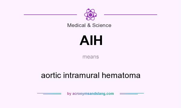 What does AIH mean? It stands for aortic intramural hematoma