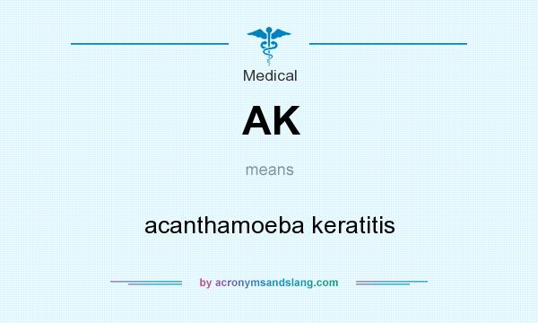 What does AK mean? It stands for acanthamoeba keratitis