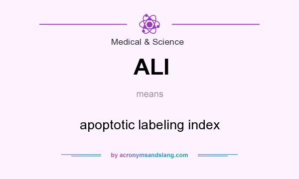 What does ALI mean? It stands for apoptotic labeling index