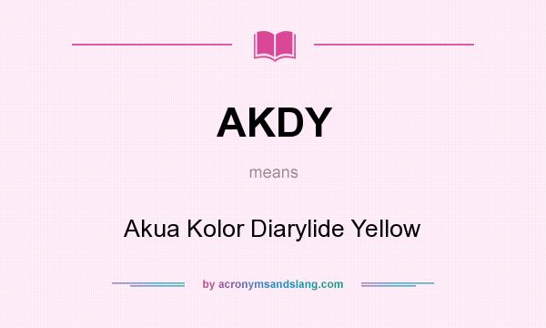 What does AKDY mean? It stands for Akua Kolor Diarylide Yellow