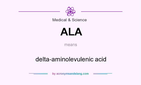 What does ALA mean? It stands for delta-aminolevulenic acid