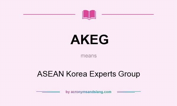 What does AKEG mean? It stands for ASEAN Korea Experts Group