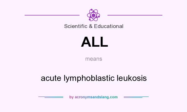 What does ALL mean? It stands for acute lymphoblastic leukosis