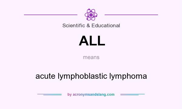 What does ALL mean? It stands for acute lymphoblastic lymphoma
