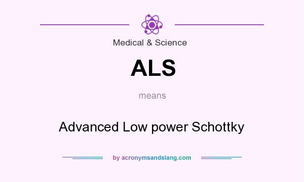 What does ALS mean? It stands for Advanced Low power Schottky