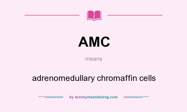 What does AMC mean? It stands for adrenomedullary chromaffin cells