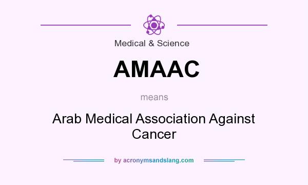 What does AMAAC mean? It stands for Arab Medical Association Against Cancer