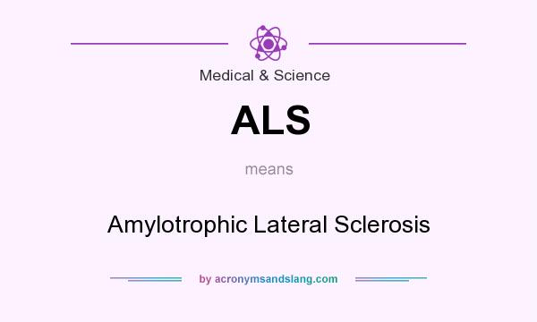 What does ALS mean? It stands for Amylotrophic Lateral Sclerosis